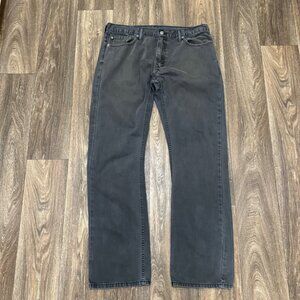 VTG Levi's 514 Jeans Men's 36x34 Black Straight Fit Stretch Denim White Tab